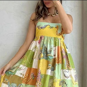 Vestido Midi de Algodón Tejido a Mano Estilo Boho Indio, Regalo de Boda Personalizado para Novia, Ropa Casual de Verano, Estampado Animal, Dulce para Mujer - Product Image 3