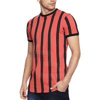 T-shirt 100% coton imprimé de logo personnalisé pour hommes, manches courtes, rayures, impression numérique sur un mélange de jersey, polyester et coton