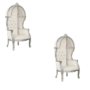 เก้าอี้บัลลังก์ไม้ทันสมัยพร้อมหลังคาราคาประหยัดเฟอร์นิเจอร์โรงแรมและห้องนั่งเล่นสำหรับชาวชวากลางอินโดนีเซีย - Product Image 4