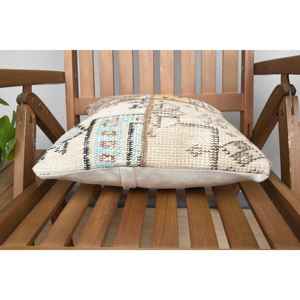 หมอนถักขนสัตว์สีเบจ14x14หรูหราเป็นมิตรกับสิ่งแวดล้อมไม่ลื่นหมอนอิงทอลายขนปุยวินเทจถอดซักได้พกพาได้ - Product Image 5