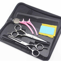 Kit de ciseaux de coiffure professionnels avec logo personnalisé, lames en acier inoxydable aiguisées, pour droitiers, ciseaux de barbier confortables pour salon