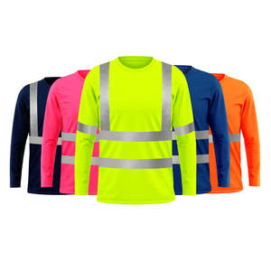 Black and <b>Orange</b> High Quality Reflective Safety Traffic T Shirt Construction High <b>Vis</b> Work Shirts With Pocket T-shirts - Product Image 5