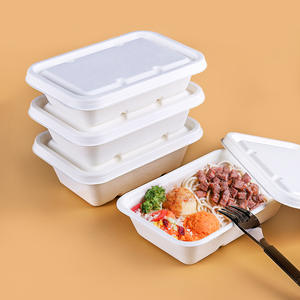 Vaisselle et vaisselle jetables de bol en papier personnalisé biodégradable pour la salade faite à partir de la pulpe de bagasse d'amidon de sucre - Product Image 4