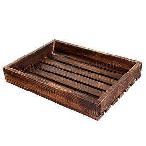 Solid Mango Wood Rectangle Handmade Serving Tray with Handles Hot Selling Wood Tray for Dining Kitchen Hotel Restaurant Bulk Use - Product Image 2