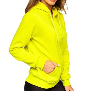 Sudaderas con capucha con cremallera de algodón para mujer de calidad superior en manga larga multicolor para mujer Sudaderas con cremallera - Product Image 5