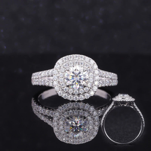 แหวนหมั้นเพชร VVS Moissanite สีเงิน S925แบบกำหนดเองได้หรูหราทอง18K สไตล์น่ารัก IGI ได้รับการรับรองแบบฝังสูงสำหรับผู้หญิง - Product Image 3