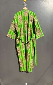 Indio hecho a mano 100% algodón Kimono vestido Floral Bikini Wrap para mujeres Casual ropa de dormir para otoño primavera invierno playa verano - Product Image 4