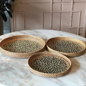 ถาดหวายทรงกลมประดับมุกดีไซน์ใหม่สำหรับตกแต่งงานปาร์ตี้2023 - Product Image 6