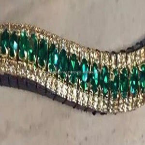 Chaîne en métal émeraude AB en cristal clair, 5 lignes, en cuir véritable de cheval, boucles personnalisées - Product Image 6