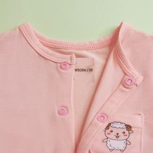 OEM ODM precio de fábrica cómodo mono al por mayor Rosa recién nacido algodón bebé mameluco - Product Image 3