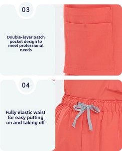 ชุดเสื้อผ้าทำงานแขนสั้นของผู้ชายชุดผ่าตัดทางการแพทย์แห้งเร็วยืดหยุ่นชุดเครื่องแบบขัดคอเสื้อแขนสั้น - Product Image 4