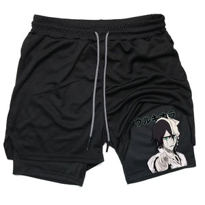 <b>Men's</b> 2-in-1 Double Outdoor Sportswear Summer Gym Beach & Running <b>Shorts</b> Quick Dry & Breathable <b>Knee</b> <b>Length</b> Anime Inspiration - Product Image 1