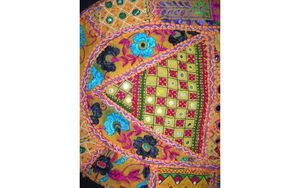 Banjara grande capacité fermeture à glissière pochette brodée à la main miroir travail Style bohème coton pour Festivals mariages - Product Image 2