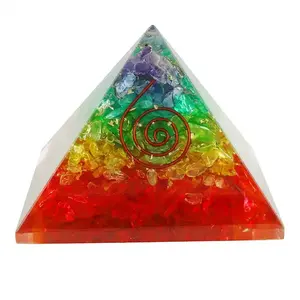 Пирамида ОРГОН из натурального камня, 7 чакр, лучший подарок для украшения, оптовая продажа, оргонитовая Пирамида