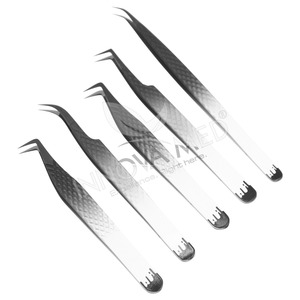 Pinzas de pestañas de color de salón de alta calidad Nueva punta de fibra Pinzas de extensión de pestañas bonitas Pinzas de pestañas de volumen de precio competitivo - Product Image 2