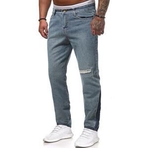 กางเกงยีนส์ขาบานสำหรับผู้ชายกางเกงยีนส์ขาบานทรงหลวมสีดำเทรนด์แนวสตรีทยุโรปและอเมริกา - Product Image 2