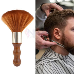 Brocha de afeitar de pelo sintético para hombres con mango de madera para uso en salón - Product Image 3