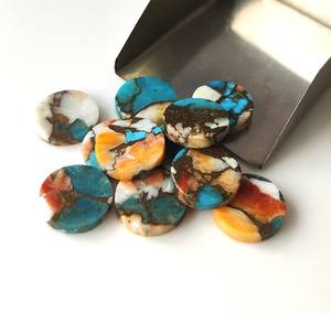 Oyster Cuivre Naturel Pierres Précieuses Pièces 5mm-20mm Rond des Deux Côtés Plat Poli Calibré En Gros Pierres Précieuses En Vrac - Product Image 3