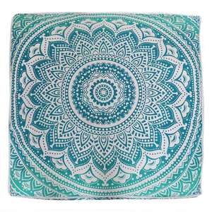 Floral Woven Cotton Pillow Case Hand Block Printed <b>Large</b> Square Mandala Home Decorative <b>Throw</b> Floor Cushion Cover - Product Image 5