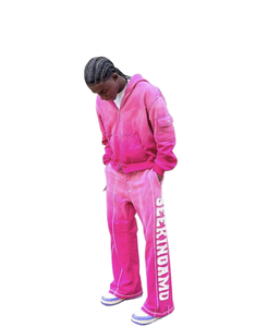 Sweat à capuche personnalisé pour hommes avec strass, coupe et couture, pull oversize délavé à l'acide, Applique Patchwork Boxy Fit, sweat à capuche vieilli pour hommes - Product Image 5