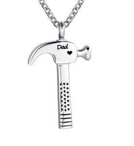 Papá martillo herramienta de construcción urna Collar para cenizas trabajador cremación recuerdo Memorial colgante joyería papá mamá tamaño personalizado - Product Image 6