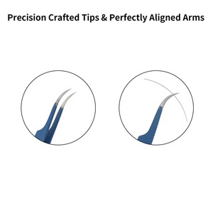 Pince à épiler d'extension de cils pointue en acier inoxydable de volume de qualité supérieure à couleurs personnalisées avec service OEM/ODM-KHB-876 Kingist - Product Image 4