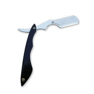 Rasoir à gorge coupe droite Vintage professionnel pour visage pliant Salon de coiffure rasage pochette personnalisée Logo manche en bois rasoirs - Product Image 4