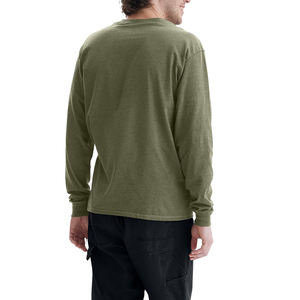 Vêtements chauds pour l'hiver T-shirt en microfibre à séchage rapide Matériau mixte Hommes Logo personnalisé T-shirt uni pour hommes Travail et vêtements d'extérieur de haute qualité - Product Image 4