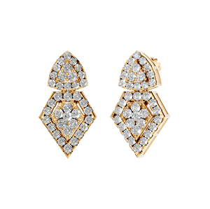 Boucles d'oreilles classiques en forme de cerf-volant, serties de diamants, or rose massif 14 carats, certifiées IGI, bijoux fins tendance, pour femmes, fêtes, OEM ODM - Product Image 2