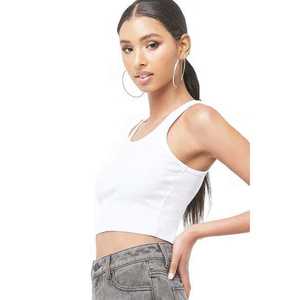 Nouveau débardeur sans manches en coton côtelé extensible pour femmes personnalisé - Product Image 2