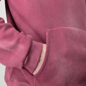 Sweat à capuche personnalisé vieilli lourd 100% coton pour hommes surdimensionné Vintage lavage à l'acide goutte épaule soleil délavé Look délavé surdimensionné - Product Image 2