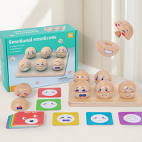 Jouets sensoriels éducatifs Montessori pour bébés, blocs de construction d'expressions et d'émotions, jouet en forme de balle