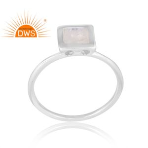 Vente chaude en argent Sterling naturel arc-en-ciel lune bague en pierres précieuses conception personnalisée bijoux pour femmes cadeau pour elle - Product Image 1
