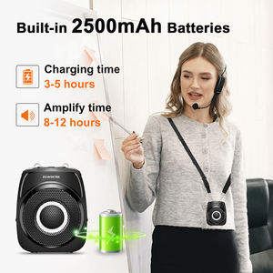ZOWEETEK amplificateur de <span class=keywords><strong>voix</strong></span> d'enseignant 20W amplificateurs de <span class=keywords><strong>voix</strong></span> sans fil avec microphone de casque UHF amplificateur personnel d'enseignement Rechargeable - Product Image 5