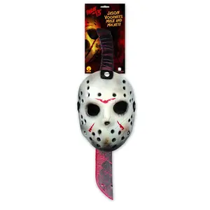 Máscara de Hockey y Kit de Machete de Jason Vorhees para Halloween, Cosplay, Fiestas de Disfraces, Máscara de Terror para el 13 de Octubre - Product Image 1