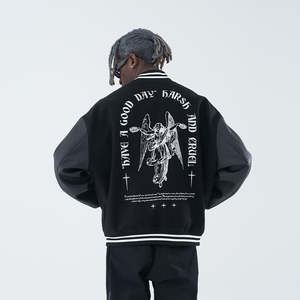 Personalizado Casual Hombres Streetwear Cool Varsity Chaqueta de invierno de cuero Universidad Bomber College Chaqueta de invierno para hombres 2025 - Product Image 3