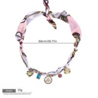 Collier écharpe en soie style bohème avec pendentif abeille, breloque en cristal coloré, chaîne en tissu, bijou fantaisie pour femme, cadeau d'été pour la plage