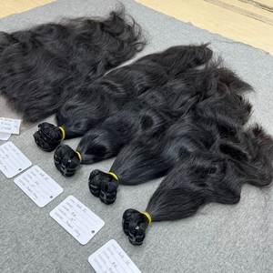 Cabello de trama dibujado vietnamita 100% Cabello humano Ondulado natural Donante único Estándar de exportación de color natural - Product Image 2