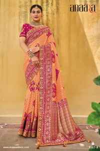 El último Sari estampado de seda pesada de diseñador de Fab Zone - Product Image 4