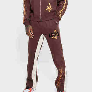 Survêtement imprimé bouffant de haute qualité deux pièces ensemble de survêtement pantalon évasé surdimensionné imprimé bouffant survêtement pour l'hiver - Product Image 4