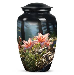 Vibrant Pink Lilies Urn <b>for</b> Human <b>Ashes</b> Decorative Modern Cremation Funeral Custom Memorials Urns - Product Image 1