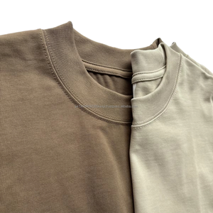 T-shirt en coton biologique 100% de haute qualité, 350 grammes, col épais, uni, DTG, surdimensionné, luxe, pour homme, tricoté lourd, vente chaude - Product Image 6