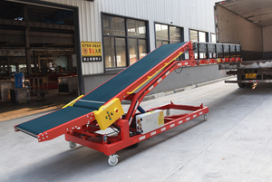 Transporteur incliné robuste à structure en acier avec bande transporteuse en caoutchouc, machine à vitesse variable, base élévatrice électrique, solutions de tri pour entrepôt - Product Image 3
