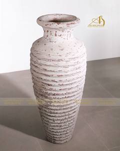 Pot de fleur rond en céramique blanche moderne Décoration de jardin Mini pot de jardinière de paysage avec finition galvanisée AQ091H118WHS - Product Image 1