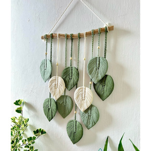 ผู้ขายชั้นนําของปี 2024: แมคครีมแขวนผนังผ้าฝ้ายแฮนด์เมดรูปใบไม้เวียดนามสําหรับการตกแต่งบ้านที่สวยงาม - Product Image 6