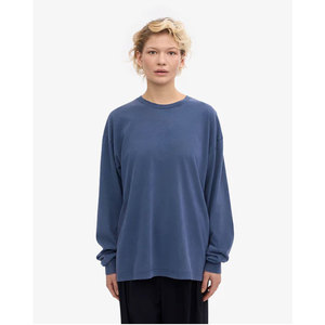 Breathable All Seasons <b>Top</b> Women <b>Red</b> Long Sleeve Shirt Crew Neck Knitted Slim Fit Casual Solid Color 100% Cotton T-Shirt - Product Image 6