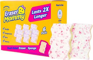 ฟองน้ำทำความสะอาด Scrub Daddy Eraser Mommy Sponges 45x - ฟองน้ำทำความสะอาดที่ใช้น้ำเป็นตัวกระตุ้น พร้อมเม็ดขัดทำความสะอาด FlexTexture Scrubbing Gems 6 ชิ้น - Product Image 5