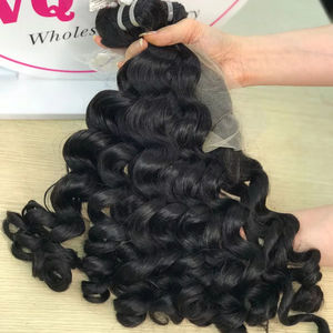 Extensiones de Cabello Humano Natural de Grado Superior, Cabello Virgen Vietnamita de Color Negro Rizado Profundo, Doble Trama, Venta al por Mayor de Fábrica - Product Image 4