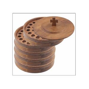 Juego de Bandejas de Comunión de Madera de Grado Comercial Más Vendido para Servicios Religiosos, Diseño Apilable, Acabado Pulido, Apto para Lavavajillas - Product Image 1