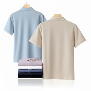เสื้อกอล์ฟแขนสั้นผ้าฝ้ายแท้ 100% แบบยูนิเซ็กซ์ ถักทอไร้รอยต่อ สีพื้น ให้ความรู้สึกเย็นสบาย ป้องกันรอยยับ ป้องกันการเป็นขุย ดีไซน์ทันสมัย - Product Image 2